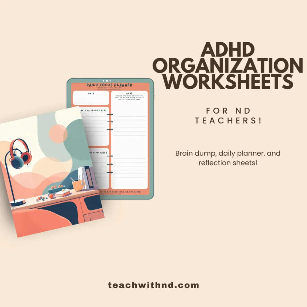 adhd organization worksheets mockup