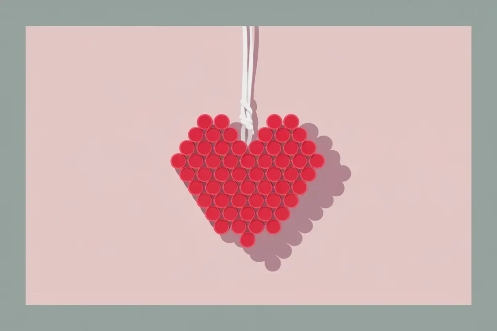 neurodivergent teacher accommodations, adhd self-accommodations, a beaded heart ornament