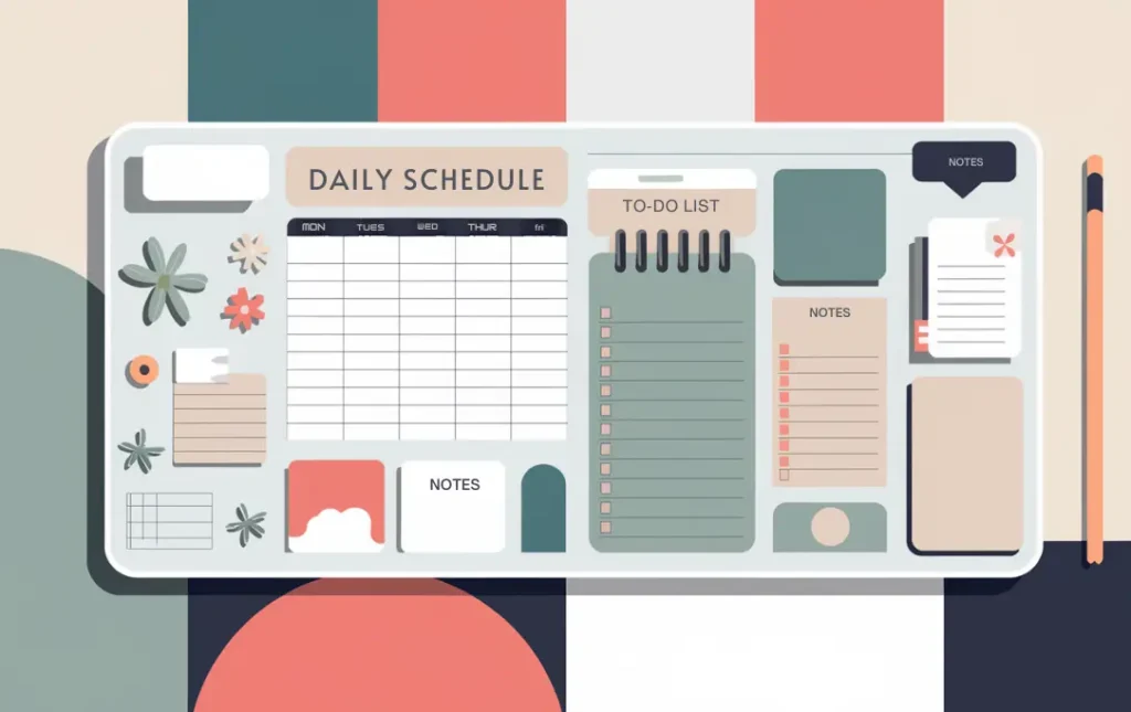 digital planner mockup with to-do list space and notes spaces as ways to manage time with ADHD