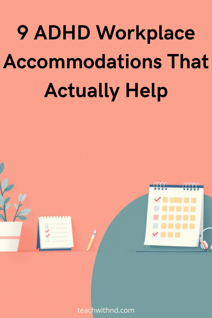 Minimal vector art featuring headphones, a lamp, and a fidget toy, illustrating sensory support strategies for teachers with ADHD, using a clean, uncluttered design and no people.