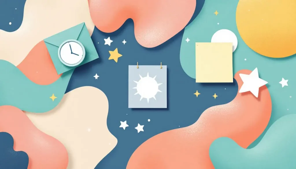 Simple vector illustration for ADHD accommodations showing sticky note, sun, and star as supportive symbols for teachers