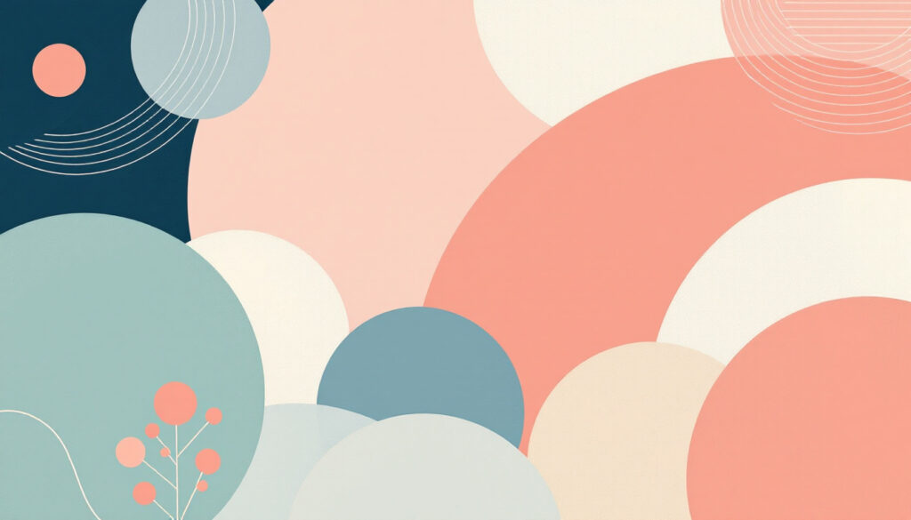 structured circles in peach and beige, overlapping in organized manner, setting boundaries neurodivergent vs neurotypical