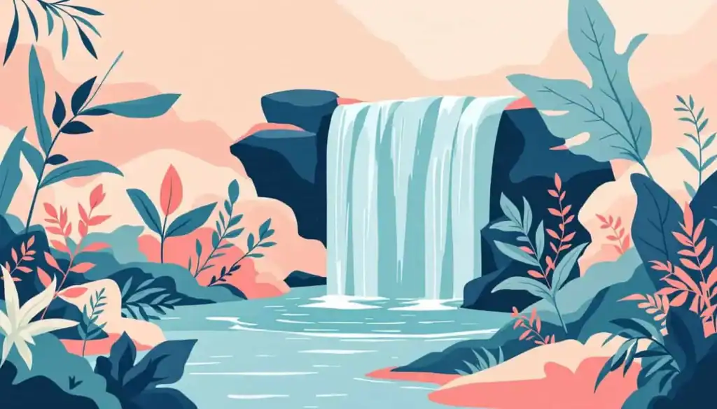 blue waterfall over navy rocks and beach embankments, adhd calming methods