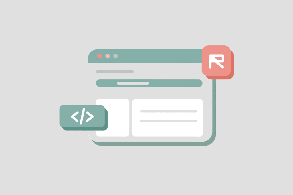 light grey background with modern illustration of a device with code symbol and arrow, suggesting copying a url 