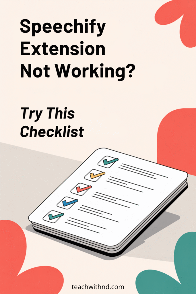 speechify fix checklist