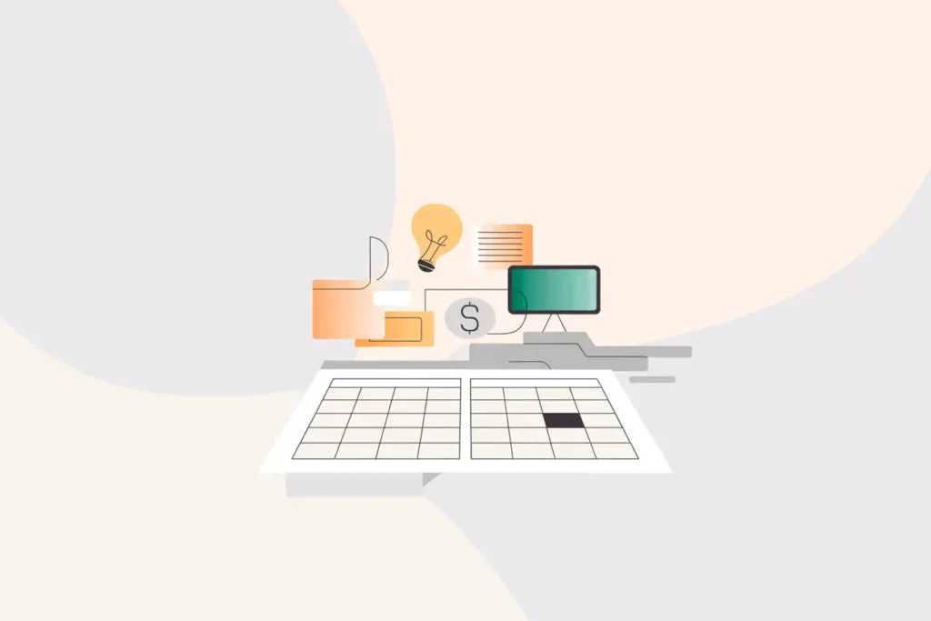 25 Best Side Hustles for Teachers (That Work in Real Life) 8 Abstract illustration of a workspace with a calendar, a steaming cup of coffee, colorful sticky notes, and pencils arranged on a desk.