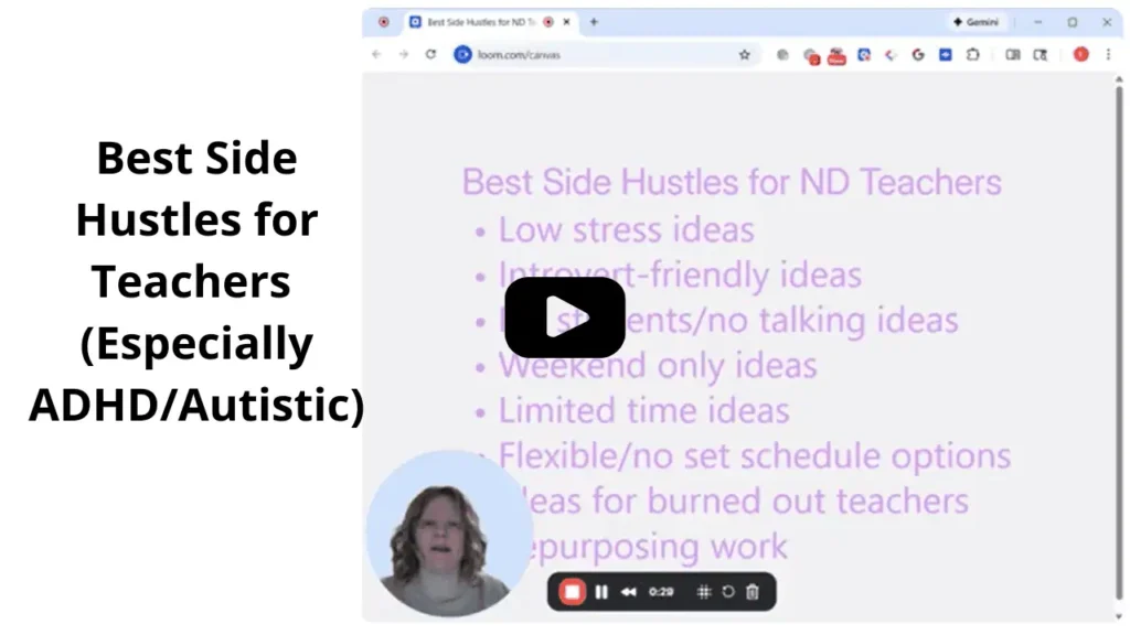 25 Best Side Hustles for Teachers (That Work in Real Life) 2 best side hustles for teachers title on screen, Eileen Guevara speaking
