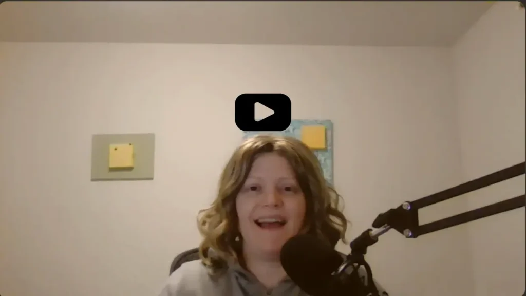 Photo of Eileen Guevara speaking into a mic about flexible side hustles for teachers.