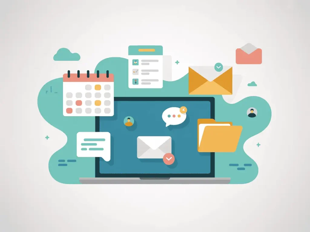 Digital dashboard on a computer screen with book, pencil, and lightbulb, representing creative ways to teach English online. 