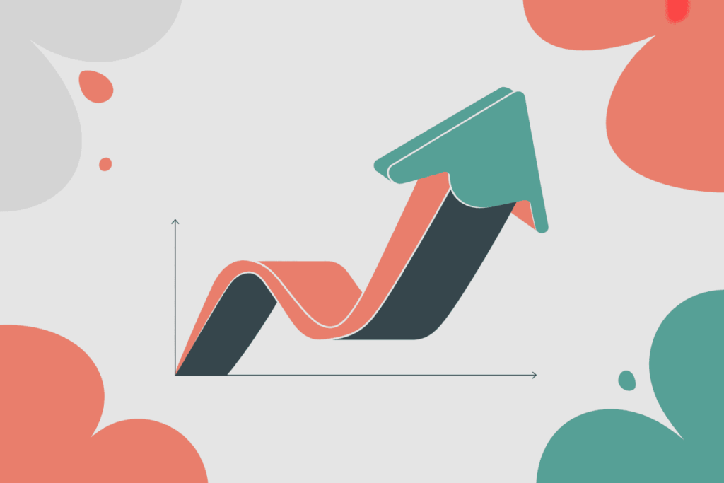 Large price tag labeled “PRICE” surrounded by abstract shapes, a PDF icon on a laptop, and a clickable link symbol.