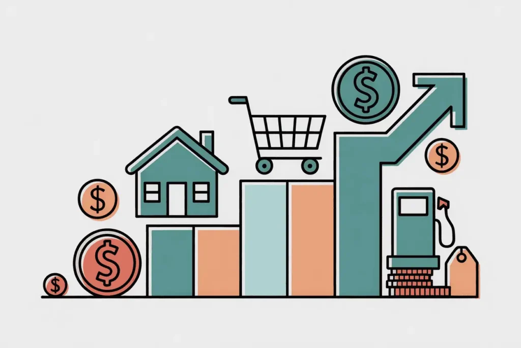 Clean vector art with money and charts — represents burnout-conscious income ideas for teachers.