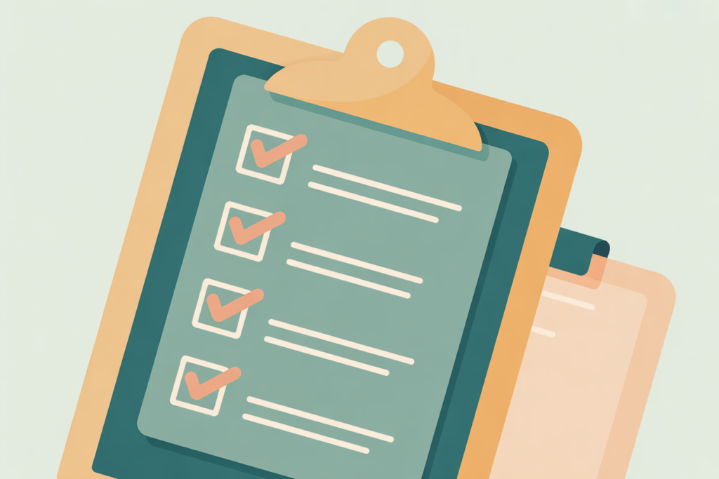 Clipboard with checklist and pencil representing tutoring as a side hustle for teachers