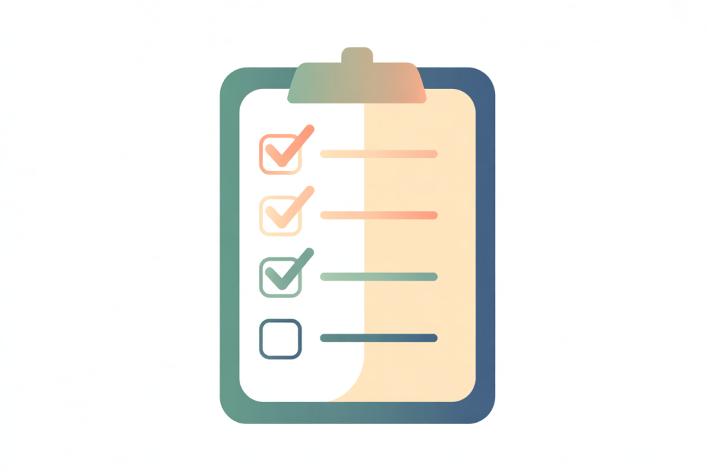 Simple checklist and study materials illustrating test prep tutoring for teachers